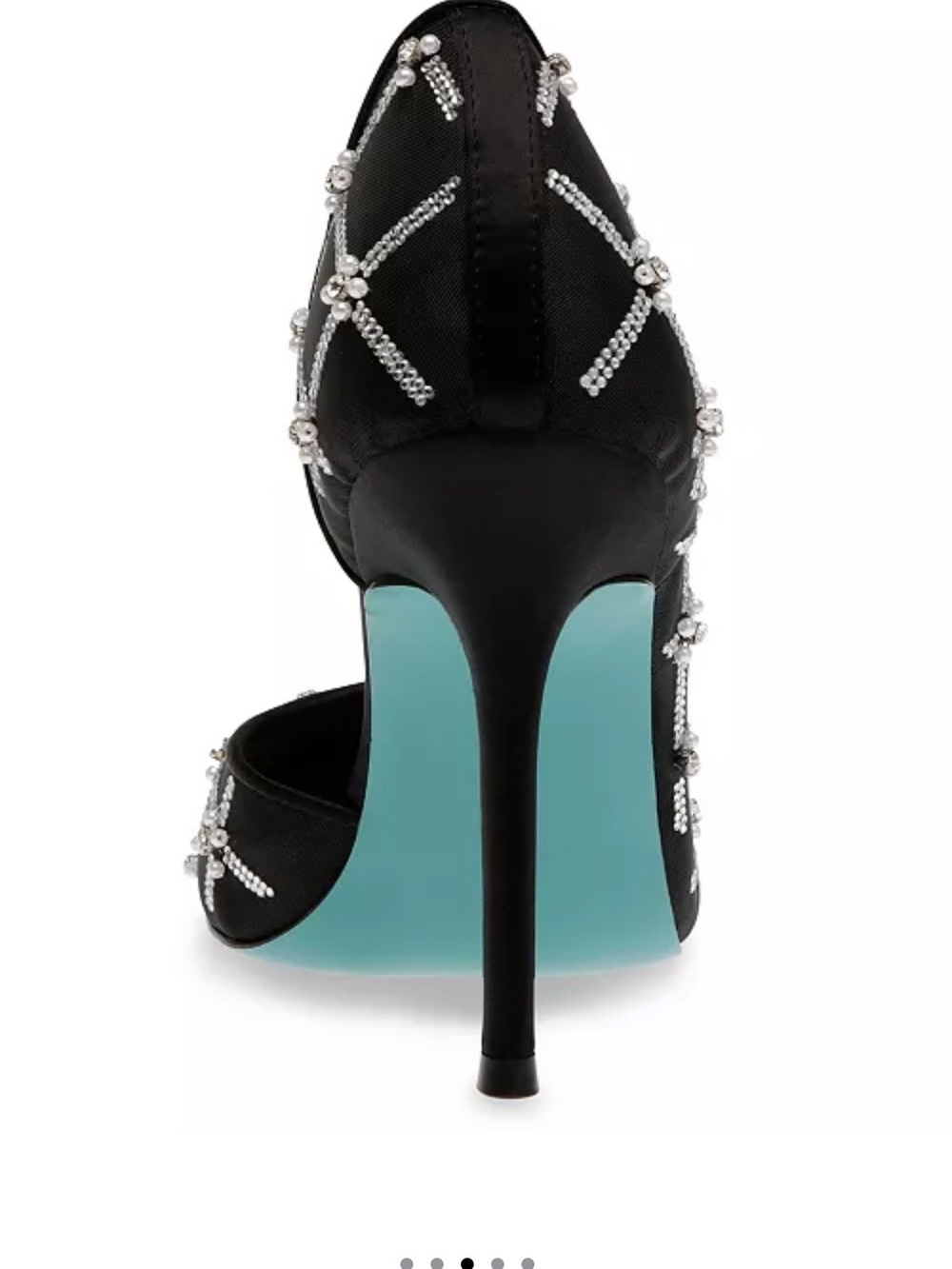 Betsey Johnson Cruze Stiletto Pumps Black Mesh Rhinestone Classic Glam In Box 9 - Picture 5 of 10